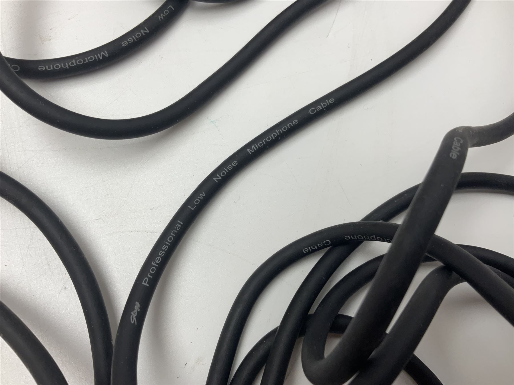 Vintage pair Akai ADM-8 Dynamic microphones; AKG D880 Dynamic microphone; cased; and Shure Betagreen BG1.0 vocal microphone; boxed; all with cables (4)