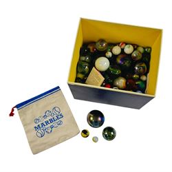 Collection of marbles onion skin examples, pearlescent, iridescent etc