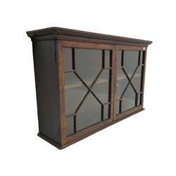 19th century mahogany two-door astragal glazed wall cabinet