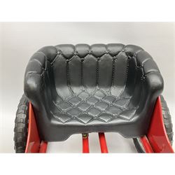 Red child's tin-plate pedal car with chrome detail, by Posh Paddles, Scarborough, H56cm, L80cm