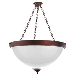 Apollo Lighting - 'Senator' drop pendant hemi-sphere light fitting - new and unassembled, ...