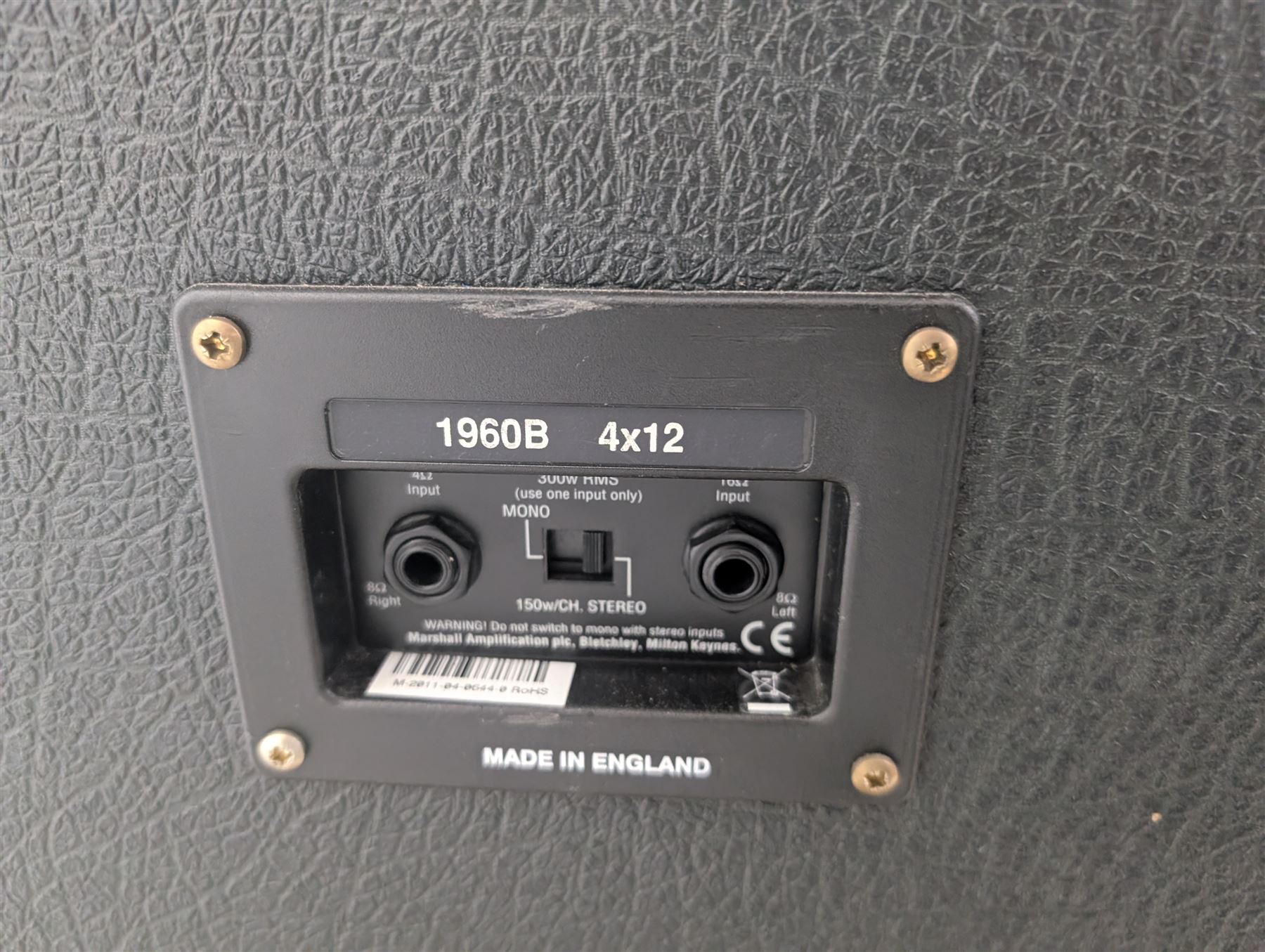 Marshall 1987X 50 watt plexi guitar amplifier head with master volume modification (screwdriver control on back), together with a Marshall 1960 4 x 12 speaker cabinet on casters, head H25cm, W65cm, cab H83cm, W76cm