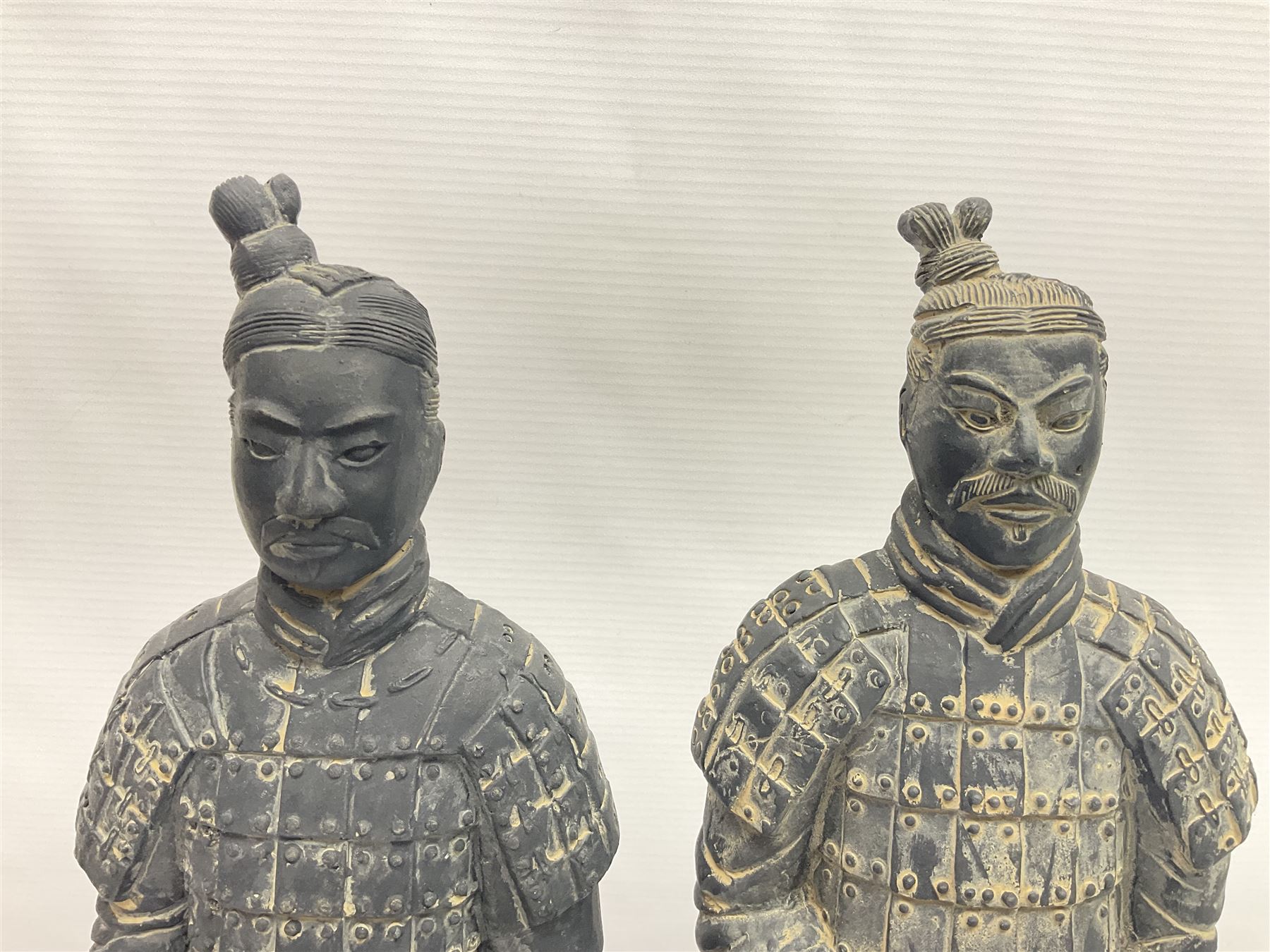 Pair of Chinese 'Terracotta Warrior', modelled as soldiers, H38cm