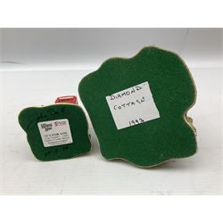 Fourteen Lilliput Lane cottages to include 'Diamond Cottage', 'Kendal Tea House', Visitor's Centre Special 'It's For You' signed to base, The British Collection 'The Sherlock Holmes' etc, all boxed with deeds