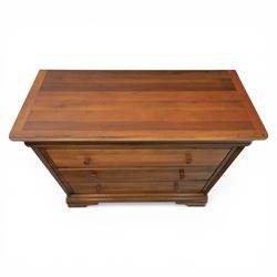 Willis & Gambier - French cherry wood chest fitted with three drawers, on bracket feet