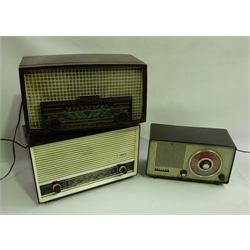  Three bakelite case mains radios - Ekco U353, Philco Tropical A3654 and Philips B2G81U  