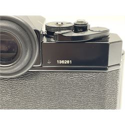 Canon F1 camera body, serial no. 136281, with 'Canon FD 50mm 1:1.8 S.C' lens, serial no.1702944 and Canon F Power winder, serial no.120072