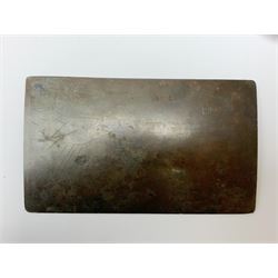 19th Century provincial Narbeth and Pembrokeshire bank copper banknote printing plate for ten pounds, housed in a card sleeve the front being printed with the banknote design 