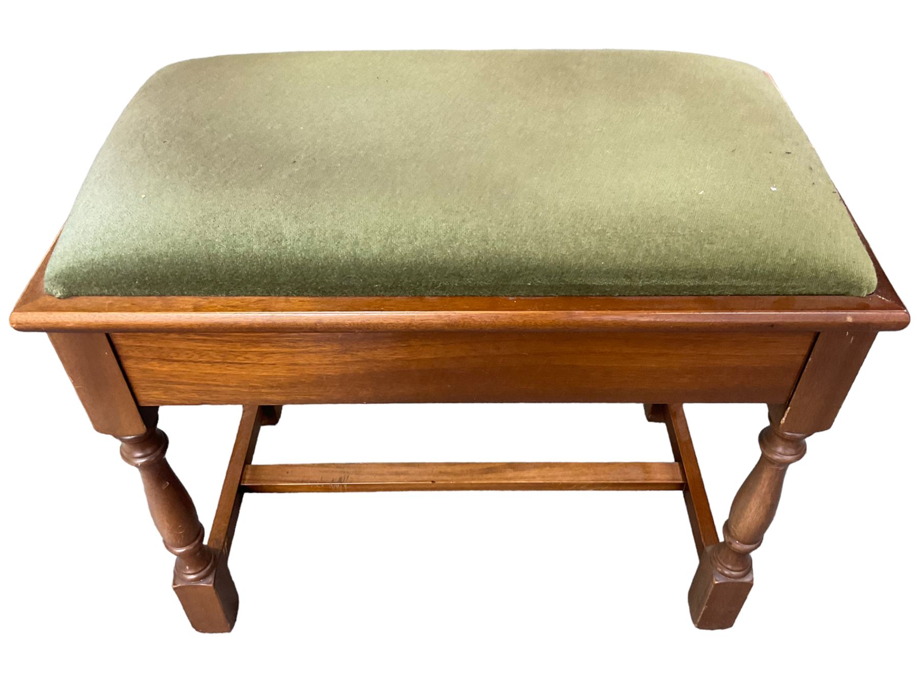 Offenbach - mid-20th century Sapele Mahogany cased upright piano, overstrung iron movement, with stool