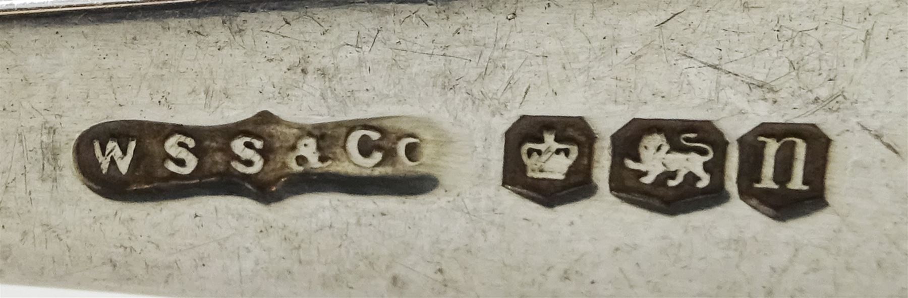 Set of six silver coffee spoons by W S Savage & Co, Sheffield 1930, approx 1.6oz