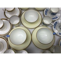 Six Shelley Athens pattern coffee cups and saucers, together with six Coalport Revelry coffee cups and saucers, and a Wedgwood tea set for two people