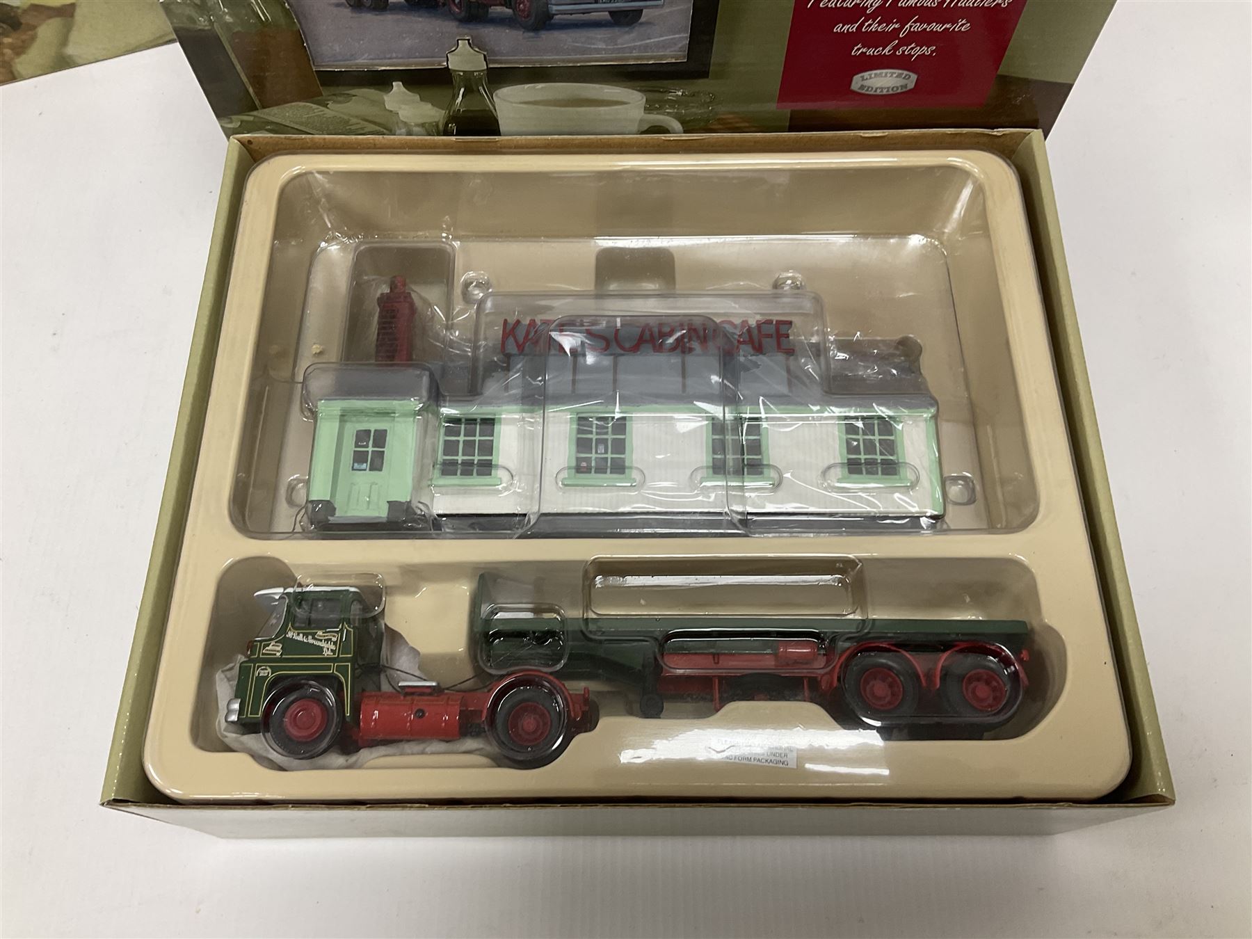 Corgi - six Cafe Connection boxed sets to include CC10501 ERF K. Platform Lorry - Richard Read (Transport) Ltd. Coronation Cafe; CC10801 Foden S21 Tipper with Gravel Load - Moreton C Cullimore & Son Ltd. The Towers; CC11603 Albion Reiver Sheeted Platform Lorry - W.H. Malcolm Ltd. Jungle Cafe; with three further examples, all boxed (6)