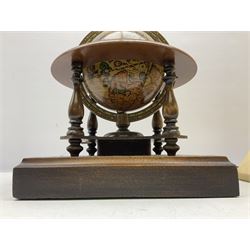 20th century musical globe table lamp with square base and shade