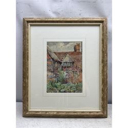 Ellen Connolly (British fl. 1880-1885) and James Matthews (British 19th Century): Garden Scenes, two watercolours signed, one dated 1902 max 20cm x 28cm (2)