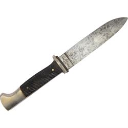 German Third Reich Hitler Youth Boys Dagger, blade marked RZM M7/11 1941,the 14cm blade marked  the blade stamped K & Co, Solingen, with scabbard and leather, overall L25cm