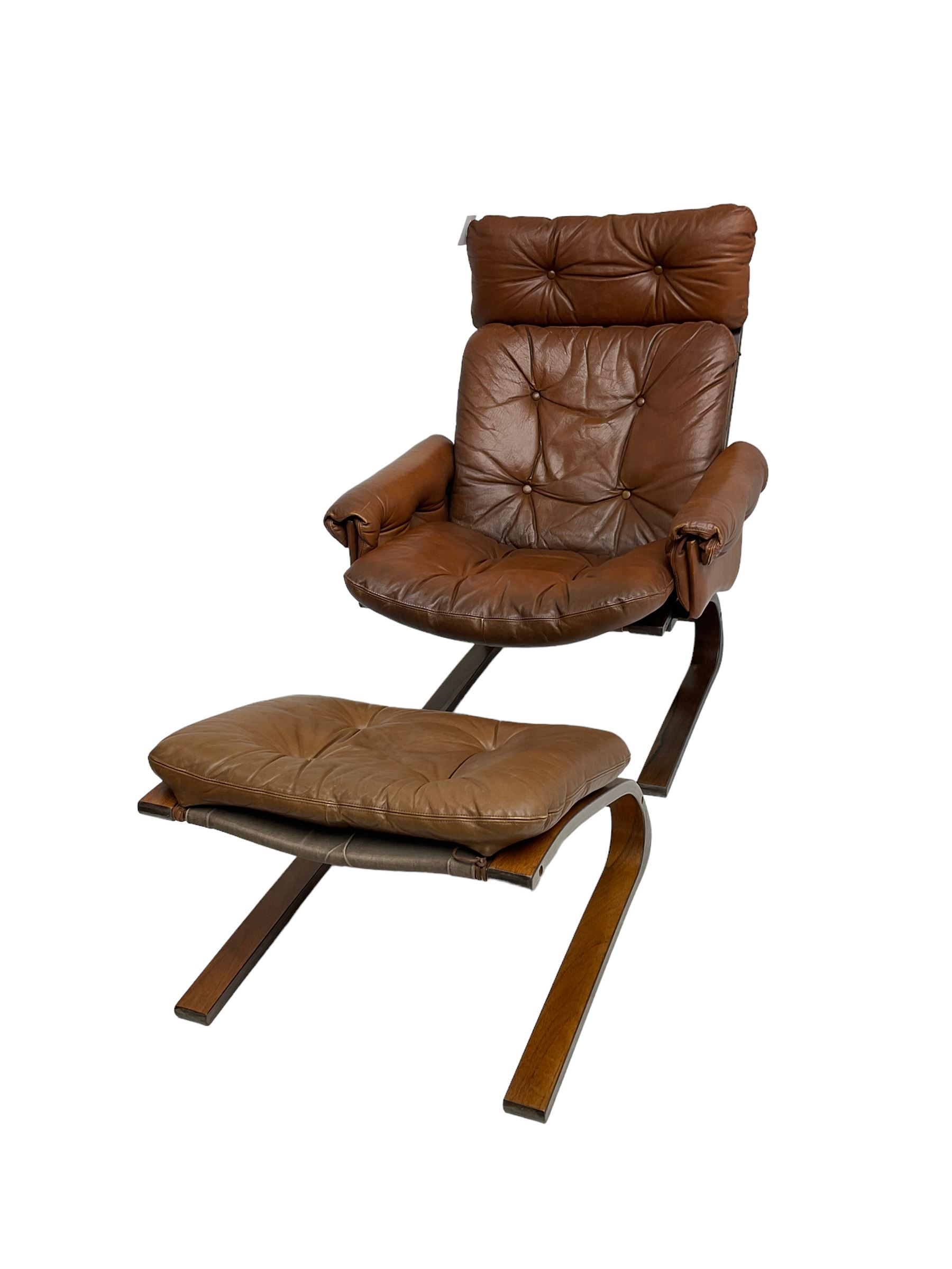 Rykken & Co. mid20th century cantilever armchair with footstool