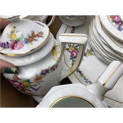 Rosenthal Pompadour Samara pattern tea wares, to include two teapots, twelve teacups and saucers, two cake plates, ten dessert plates, etc (40)