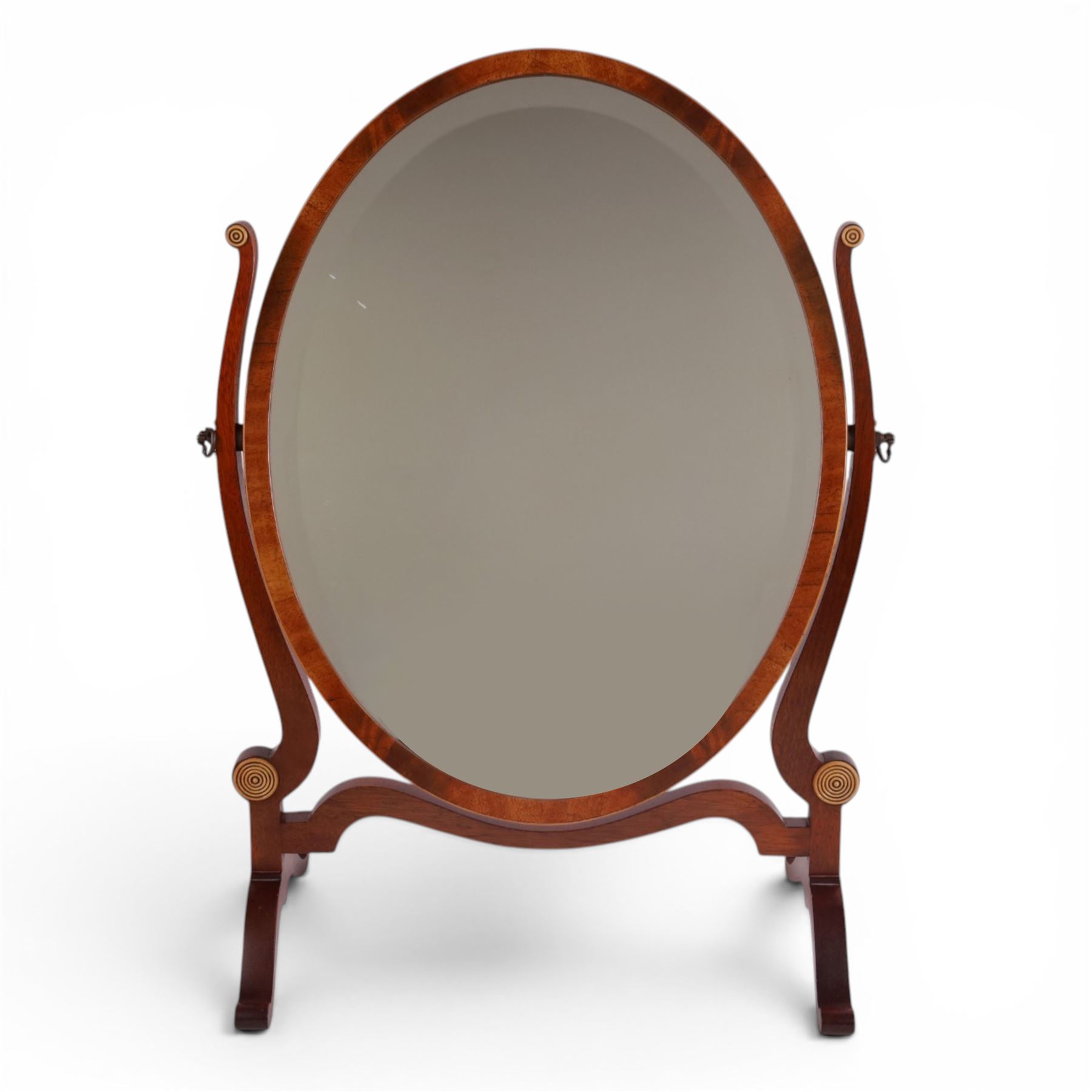 Edwardian dressing table mirror, of oval form, H56cm