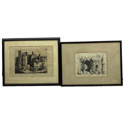 Sidney Tushingham (British 1884-1968): 'Falmouth Model Laundry' and 'Broadgate Ludlow', two etchings signed in pencil max 22cm x 30cm (2)