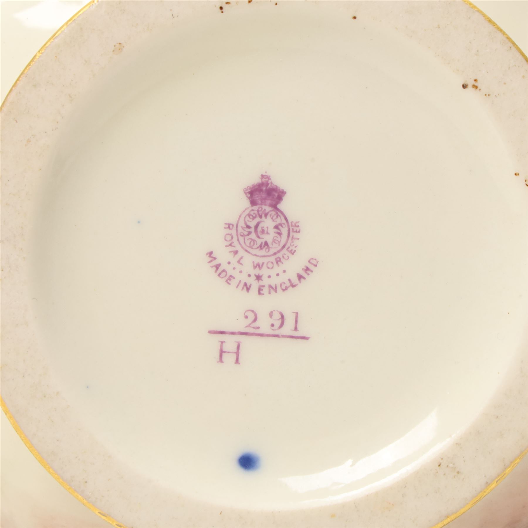 Royal Worcester Pot Pourri with pierced cover, the quatre lobed body painted with two sheep in a moorland setting by Harry Davis, date code for 1923 H17cm