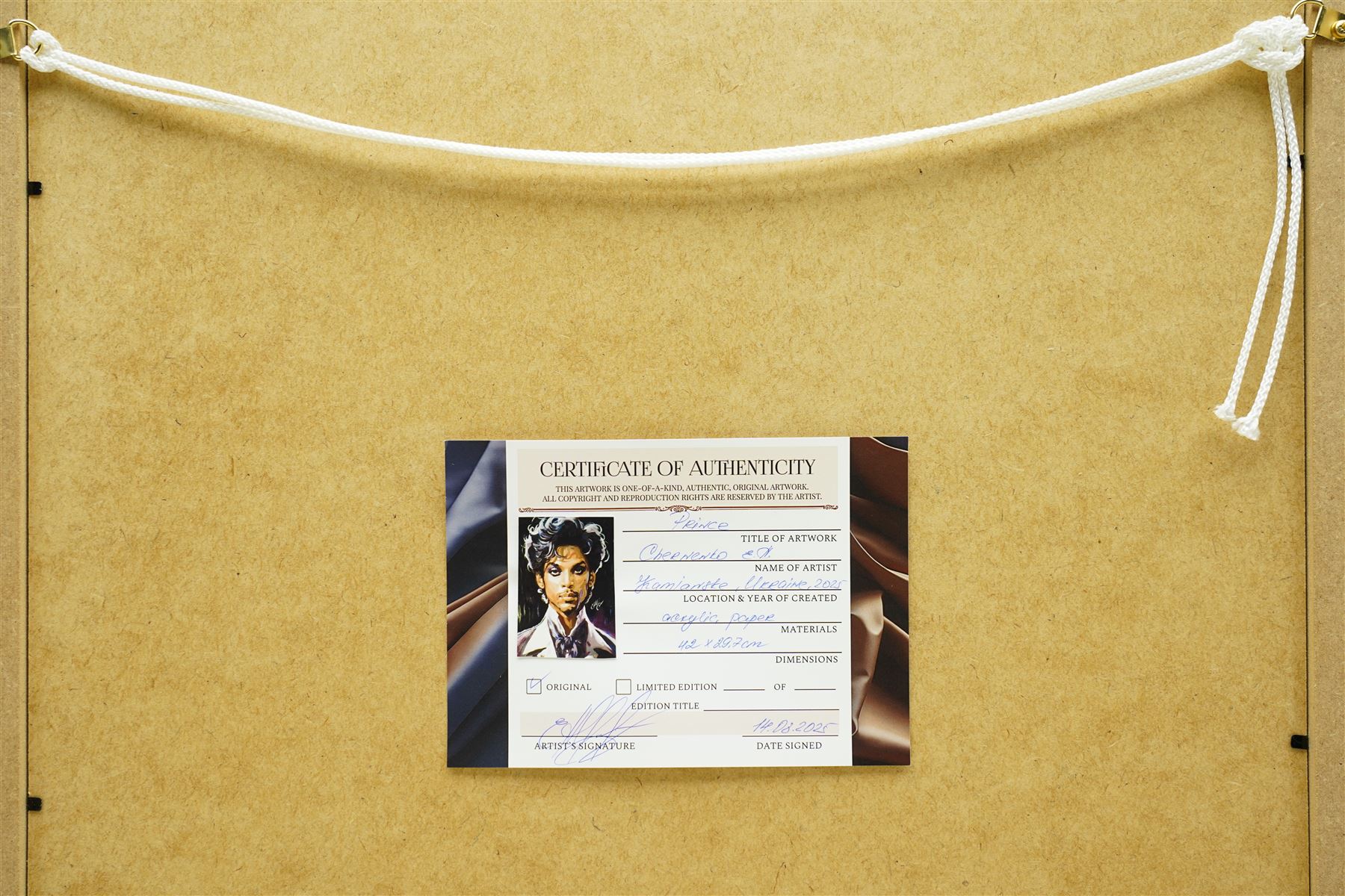 E A Chernenko (Ukrainian contemporary): Prince - Pop Art, acrylic on paper signed, certificate of authenticity verso 41cm x 29cm