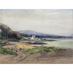 George Gray (Scottish 1880-1910): Scottish Inlet Village, watercolour signed 34cm x 45cm