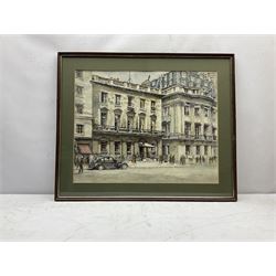 Allanson Hick (British 1898-1975): 'St James Club Piccadilly London', watercolour signed, titled verso 39cm x 50cm