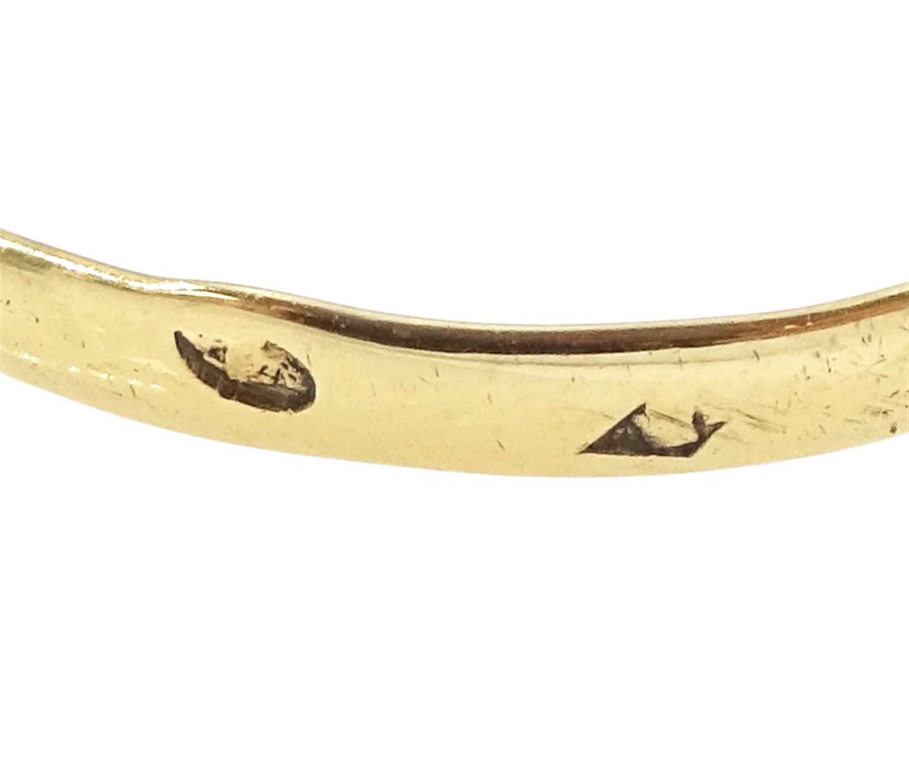 19th century French 18ct gold and silver marcasite portrait ring, set with an oval miniature of a woman on ivory, under glazed panel, with marcasite surround and trifurcated shoulders, hallmarked. This lot has been registered for sale under Section 10 of the APHA Ivory Act