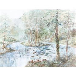 Barbara Whitmore (Whitby 20th century): River Views, pair oils on board signed 55cm x 73cm (2)