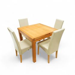 Laura Ashley - contemporary dining suite, comprising square extending oak veneered dining ...