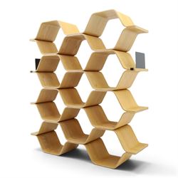 Luka Stepan (1980-) for MADE - 'Polygon' shelving unit, a contemporary walnut veneered roo...