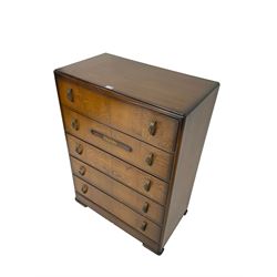Early to mid-20th century oak chest, fitted with five drawers 