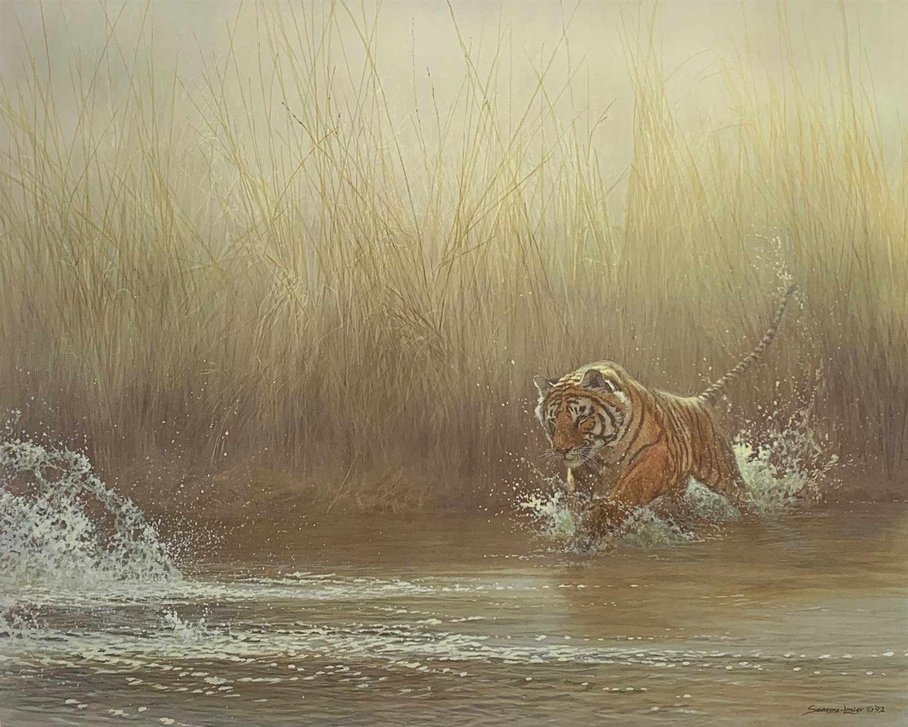 John Seery-Lester (British/American 1946-): 'Ranthambhore Rush', limited edition print No.215/950 pub. 1992 signed and numbered in pencil 58cm x 70cm