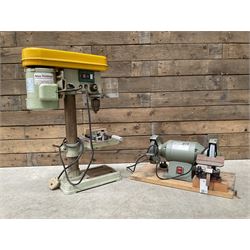 Warcraft Hobby drill bench pillar drill, and a bench grinder