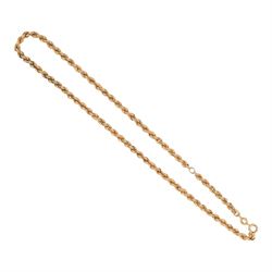 9ct gold rope twist chain necklace, hallmarked