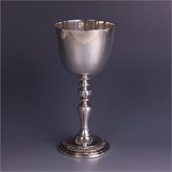 Late 20th century limited edition silver goblet, produced by Garrard & Co Ltd  to commemor...