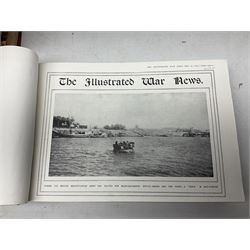 The Illustrated War News - Being a Pictorial Record of the Great War. Parts 1 -96 August 12th 1014 - June 7th 1916 uniformly bound in eight oblong quarto volumes with half-leather/gilt binding. Published by The Illustrated London News (8)