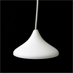 Moooi - NR2 pendant light, circular openwork shade formed from fine white threads in a complex woven lattice, enclosing an internal light source, suspended from a white cable and ceiling rose