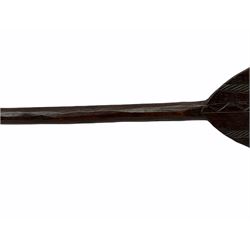 Carved hardwood ceremonial paddle, probably Oceanic, L164cm 