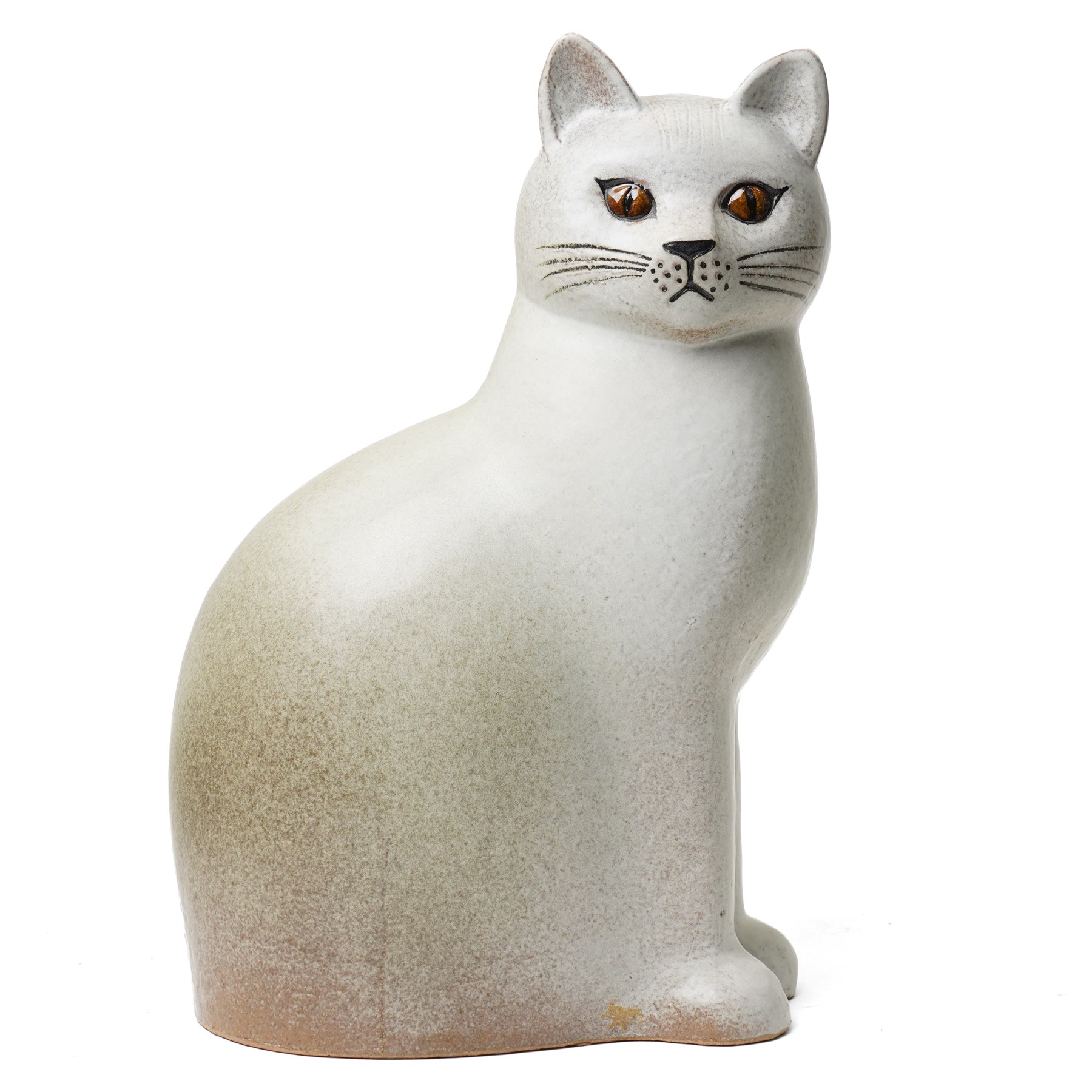 Lisa Larson (1931-2024) for Gustavberg, set of three stoneware cats, in black and grey colourways, larger H35.5cm smaller H21cm (3)