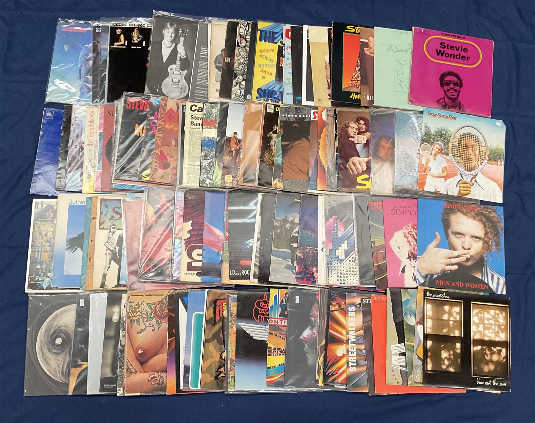 Quantity of vinyl records including Supertramp 'Indelibly Stamped', '...famous last words...', 'Crime Of The Century', 'Even In The Quietest Moments...', 'Paris' etc, Stevie Wonder 'My Cherie Amour', 'Steve Earle 'Live from Austin TX' and other music, approximately 100, in one box