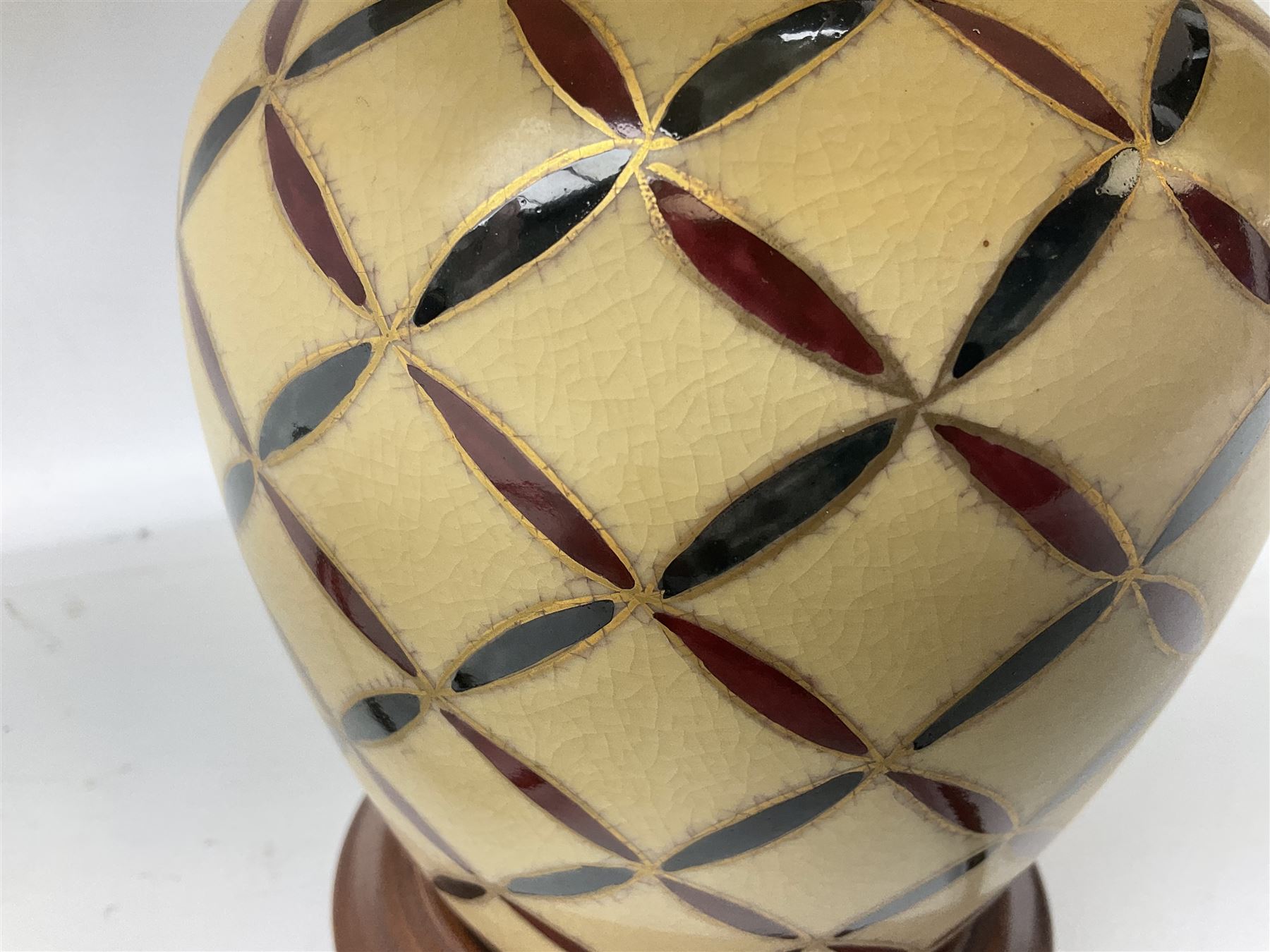Rochamp Red Cross Stitch table lamp, with cream shade, excluding shade H32cm 