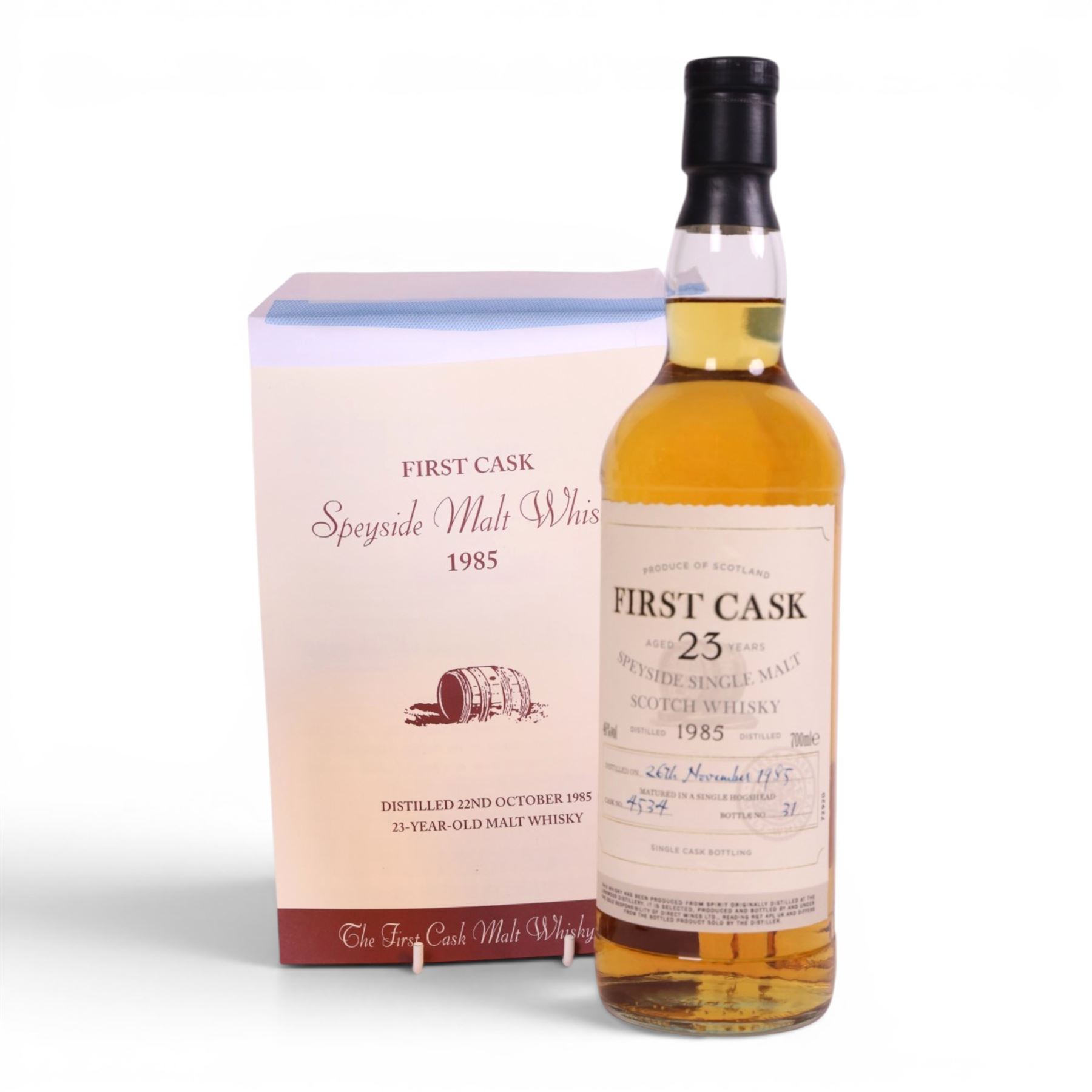 Linkwood, 23 year old Speyside single malt scotch whisky, 46% vol 700ml, First Cask; distilled 26th November 1985, from cask number 4534, bottle number 31, with certificate