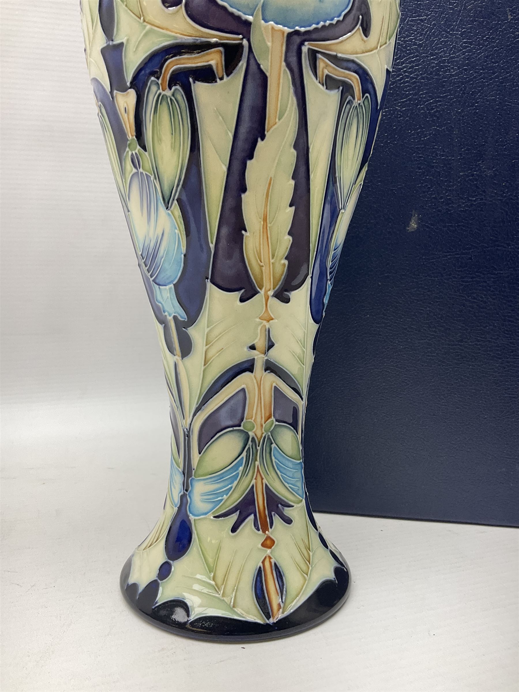 Moorcroft Collectors Club vase, of inverted baluster form, decorated in the Meconopsis pattern by Rachel Bishop, circa 2004, limited edition no. 14/150, H27.5cm, with original box