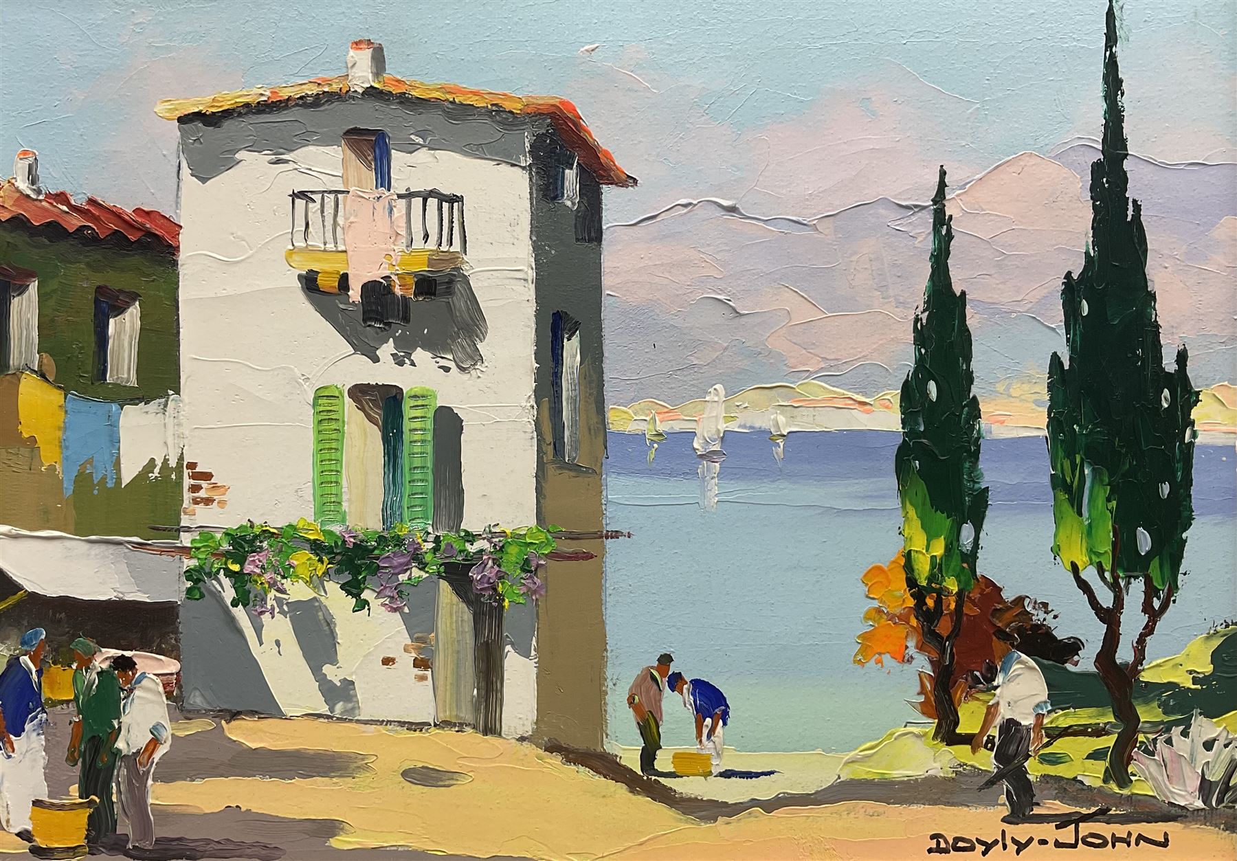 Cecil Rochfort D'oyly John (British 1906-1993): 'Along the Spanish Coast', oil on canvas signed, titled on gallery label verso 25cm x 35cm 
Provenance: exh. Frost & Reed, Worthing, label verso