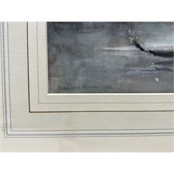 Rowland Henry Hill (Staithes Group 1873-1952): Gondoliers on the Grand Canal - Venice, watercolour signed and dated 1912, 36cm x 44cm