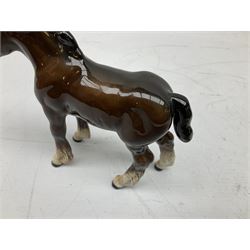 Seven Beswick figures of horses, including Connemara pony in grey no.1641, Arab in bay no.1265, large foal in grey no.947 etc, together with a Goebel figure of a horse (8)