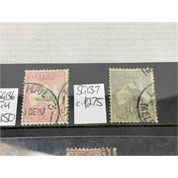 Australian stamps with various Kangaroo issues including used two pounds, King George V Silver Jubilee and other issues etc, housed on stockcards 