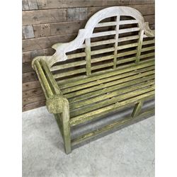 Solid teak Lutyens design garden bench