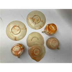 Collection of Bakelite to include Ormond hair dryer, 1930a Prettywell inkstand, Bandalasta marbled green teacup trio, two Sirram cups and saucers, Diadam Linga Longa etc